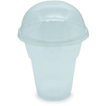 Imagem de Tampa Descartável Para Copo, Prafesta, Tampa Bolha, Transparente, 400/500 ml, Pacote com 30