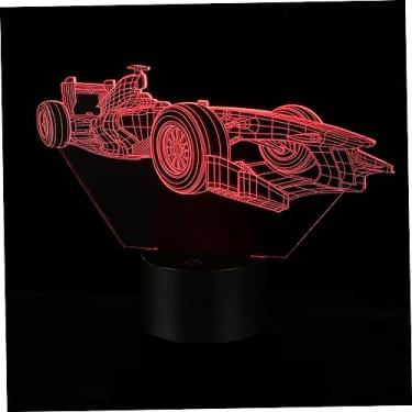 Imagem de HEMOTON Corrida de carros 3D luz noturna presentes para meninos lâmpada do carro leds Fácil de usar lâmpada noturna LED lâmpada noturna em casa Acrílico luz de controle remoto produtos