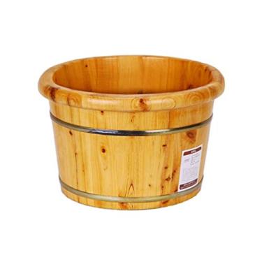 Imagem de Banheira de spa para pés, barril de madeira para pés, balde de madeira para pedicure, balde de imersão para pés, bacia para adultos, banheira para pés de imersão, presente hopeful