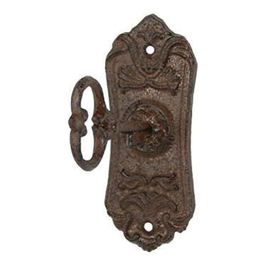 Imagem de Upper Deck UX1005 Gancho de parede e porta-chaves de ferro fundido com chave de esqueleto