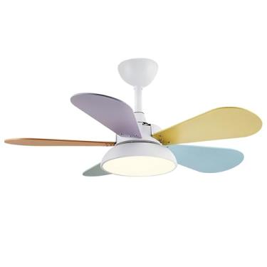 Imagem de Ventiladores De Teto De 36 Polegadas Com Luzes, Ventilador De Teto Pequeno Para Quarto, Luz De Ventilador De Teto Com Motor Reversível, Silencioso (Color : White, Size : 36in)