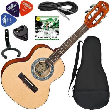 Imagem de Kit Cavaquinho Eletroacústico Hofma Hcv30P Stnt Natural