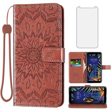 Imagem de Capa de telefone para LG K40/K12 Plus/X4 2019/Solo LTE/Xpression Plus 2/Harmony 3 capas carteira com protetor de tela de vidro temperado capa flip de couro suporte para cartão LGK40 K 40 40K L423DL