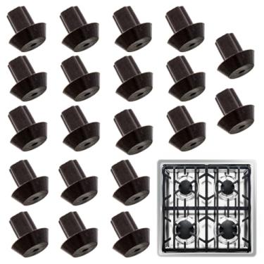 Imagem de IMPRESA Pacote com 20 pés de borracha para grelhas de fogão - Compatível com modelos Viking Range DVGSU101 e VGRT560-6GQ - Material preto resistente ao calor