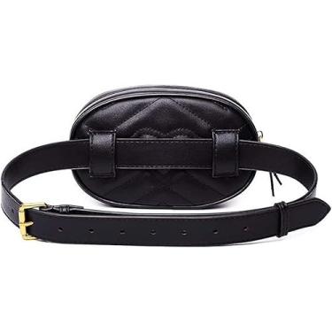 Imagem de Bolsa feminina de couro, rebites, cinto, pochete casual, moderna, bolsa de mão