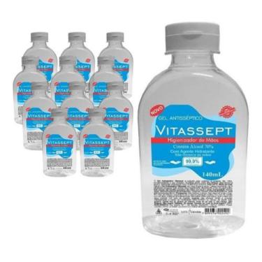 Imagem de Kit 12 Álcool Gel Antisséptico P/ Mãos 70% 140 Ml Vitassept - Cds