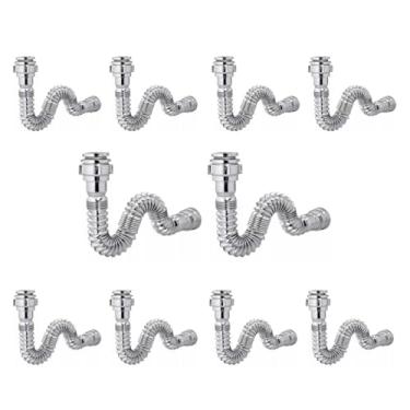 Imagem de Delflex, Kit 10 Sifão Sanfonado Cromado Cozinha Pia Banheiro Tanque