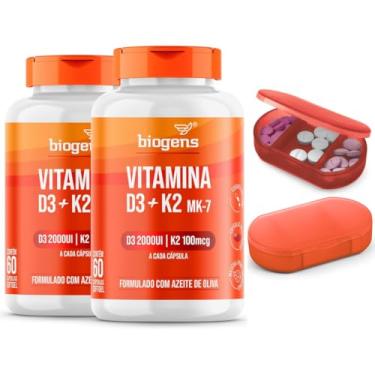 Imagem de Kit 2x Vitamina D3 2000UI + K2 MK-7 100mcg Formulado Com Azeite de Oliva, Bigens 60 Cáp...