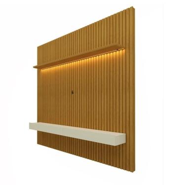 Imagem de Painel Home para TV até 75 Polegadas Ripado com Led Nobre 184cm