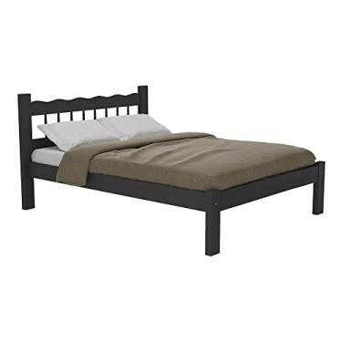 Imagem de Cama Casal Madeira Maciça para Colchão 128/138x188cm Capri Multimóveis Cr4140 Preta