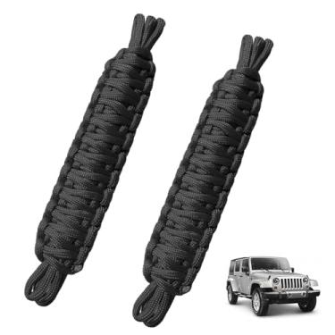 Imagem de Yumfugu Pack-2 correias limitadoras de porta de carro, localizador de alças tecidas à mão paracord resistente, limitador de balanço de porta resistente à tração, limitador de verificação de porta