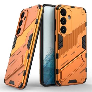 Imagem de Capa para samsung galaxy s21 s22 s23 s24 plus ultra fe à prova de choque híbrido dupla camada kickstand capa a05 a05s a15 a25 a35 a55, laranja, para a05s