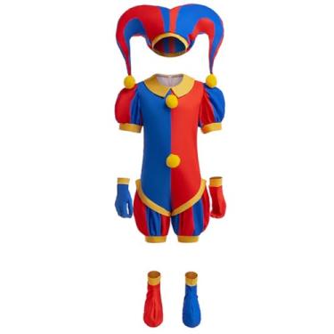 Imagem de Luzlen Kids Pomni Costume Circus Clown Dress Up Jumpsuit for Hollowen Cosplay Party, 6-7Y(Tag 140)
