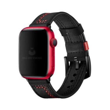 Imagem de Pulseira Couro Line Rústica Compatível com Apple Watch - Baú do Viking