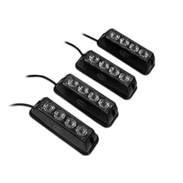 Imagem de Barra de luz estroboscópica branca com 4 LEDs à prova d'água para carro, SUV, caminhonete Jeep (pacote com 4)