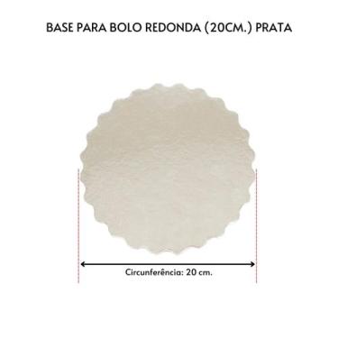 Imagem de Kit 10 Unidades Cake Board para Bolo Redondo 20cm.Prata - TAMAROZZI EM