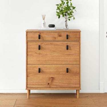 Imagem de Sapateira Vertical Madeira Multiuso 2 Portas 1 Gaveta Mikka Rústico - 