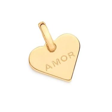 Imagem de Pingente banhado ouro 3x 24k 18k e 22k  ou prata 925 feminino coração 