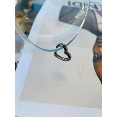 Imagem de Piercing fake de pressão em formato de coração folheado - Dondocas.Bij