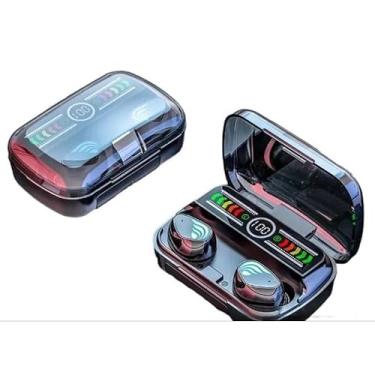 Imagem de Fones de ouvido M27 Sport sem fio Bluetooth 5.3, estojo de carregamento sem fio estéreo TWS à prova d'água Microfone embutido sem fio esporte academia (Preto)