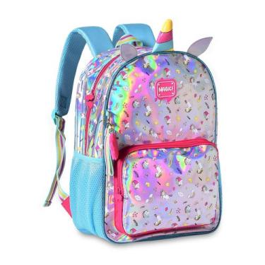 Imagem de Mochila Infantil Creche Menina Unicórnio Holográfica Clio