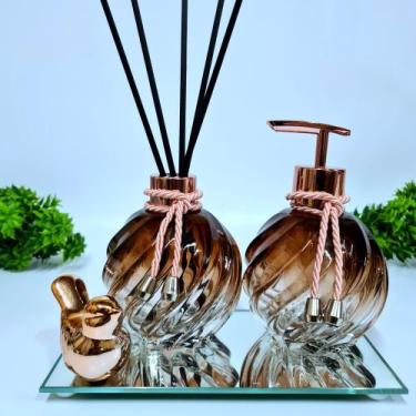Imagem de Kit Lavabo, Saboneteira, Difusor E Acessórios( Espiral ) - R&A, Espira