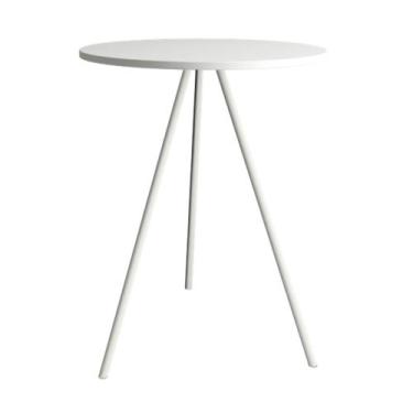 Imagem de Mesa Lateral Gabriela Branca Tampo de Madeira Branco - Up Home