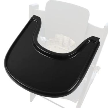 Imagem de LuQiBabe Bandeja para cadeira alta para bebês compatível com cadeira Stokke Tripp Trapp com superfície lisa e forte poder de sucção - feita com plástico seguro para alimentos (BPA BPS BPF chumbo e