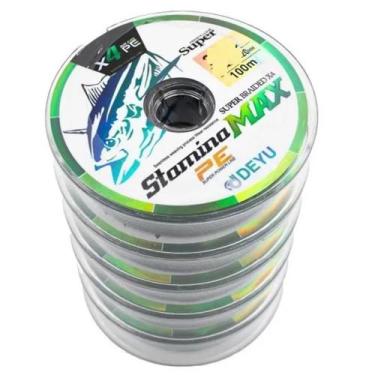 Imagem de Linha Multifilamento 4 Fios Stamina Max 200m - DEYU, 0,26mm, Verde
