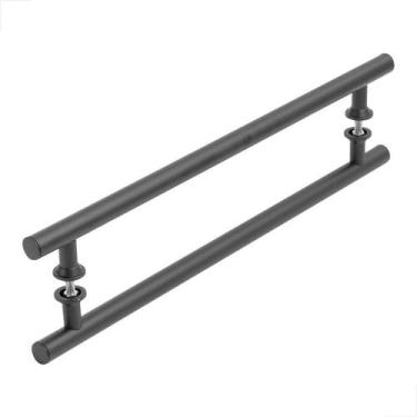 Imagem de Puxador Inox Porta de Vidro Madeira 45cm Redondo - Preto