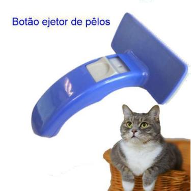 Imagem de Rasqueadeira Gatos c Botão Tira Pelo Escova Massageador Pet - Mimo