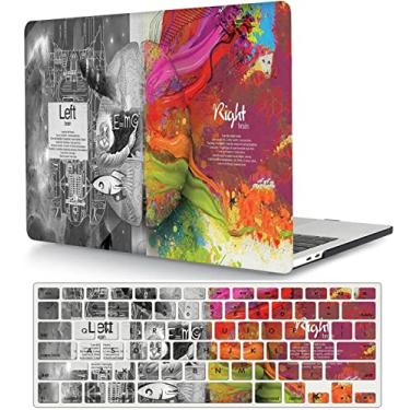 Imagem de Capa para laptop compatível com MacBook Air de 13 polegadas 2017 2016 2015 2014 2013 2012 2011 2010 versão modelo A1466 A1369, capa rígida de plástico e capa para teclado - cérebro esquerdo e direito