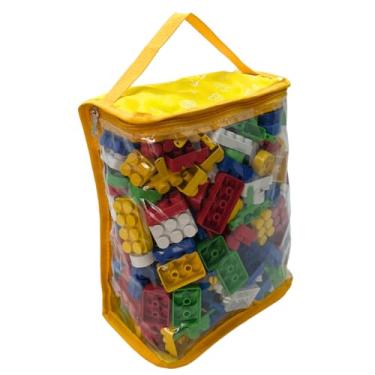 Imagem de Organizador Brinquedos Criança Infantil Educativo Didático Blocos de Montar Carrinhos Boneca - M (Amarelo)