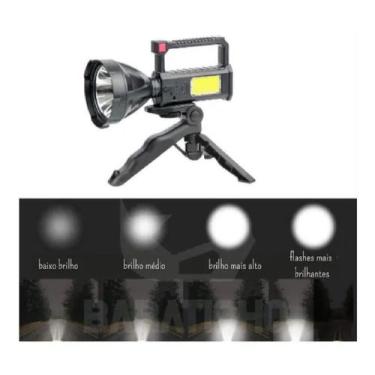 Imagem de Lanterna Holofote De Mão Com Suporte Tripe Recarregavel Usb - Lanterna