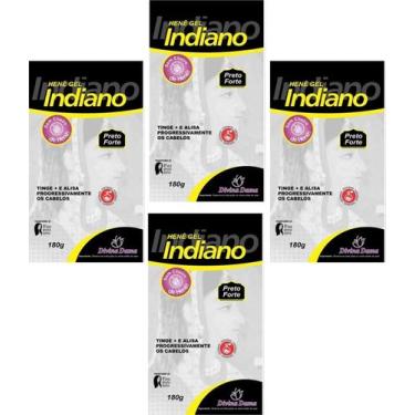 Imagem de Hene em Gel Divina Dama Indiano 04x180gr Preto Forte (Preto Azulado) P