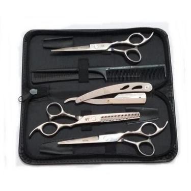 Imagem de Tesoura Fio Laser Fio Navalha Desfiadeira Navalha Prata - Obopekal