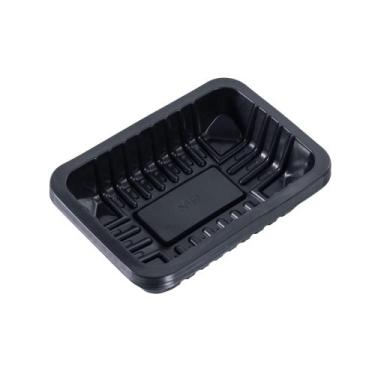 Imagem de Bandeja Plástica Preta 600ml 20x14x3,5cm - 10 Unidades - Cetro