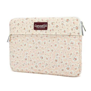 Imagem de Canvaslove Capa para laptop rosa crisântemo bolsa para laptop com bolso para MacBook Air Pro de 13 polegadas, iPad Pro de 12 polegadas, Surface Laptop de 13,5 polegadas e laptop de 12 a 13 polegadas