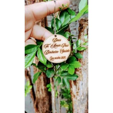 Imagem de Chaveiro Mensagens 85 unidades MDF, réveillon, Natal , decoração - Mav