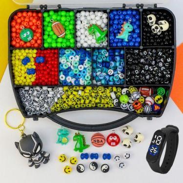 Imagem de Kit Miçangas Infantil Menino Com 2300 Pçs Pulseiras - Anita Recreativo