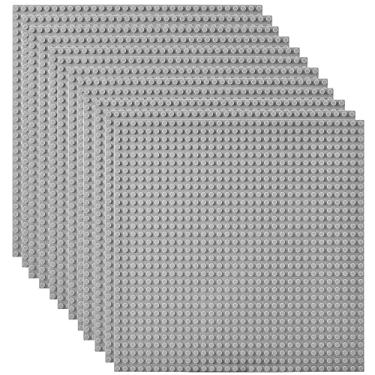 Imagem de Lekebaby Classic Baseplates Building Base Plates for Building Bricks 100% Compatible with Major Brands-Baseplates 10" x 10", Pack of 12-Grey