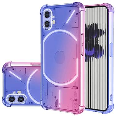 Imagem de Gufuwo Capa para Nothing Phone One, Nothing Phone 1 A063 Capa fofa para meninas e mulheres, capa protetora de TPU macio antiarranhões à prova de choque para Nothing Phone 1 (azul/rosa)