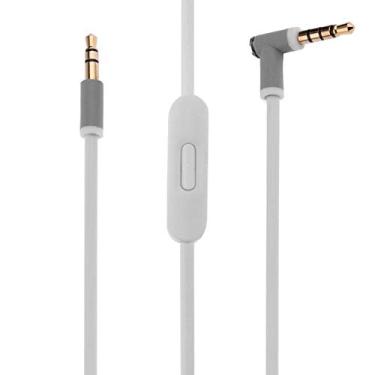 Imagem de Mixr 2.0 Fone de ouvido 3,5 mm macho para 3,5 mm macho cabo de áudio linha com microfone atualizado substituição Beats por Dre Headphone Solo/Studio/Pro/Detox/Wireless/Mixr/Executive/Pill HD qualidade de som, Branco