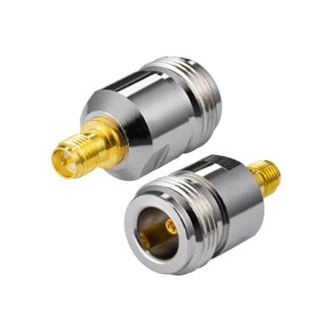 Imagem de POBADY RP-SMA Fêmea para N-Tipo Fêmea Adaptador RP-SMA Adaptador de Antena Wifi para Wlan Outdoor Antena RPSMA Wlan 4G Wifi Roteador Wirelesse Roteador Bluetooth (2 pcs)