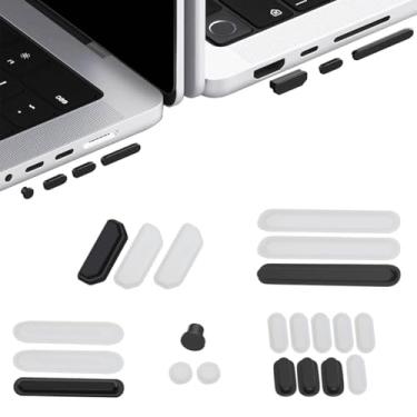 Imagem de Conjunto de 28 peças para MacBook Pro 14/MacBook Pro 16 polegadas M4 M3 M2 M1 Pro/Max 2023 2021(A2779/A2442/A2780/A2485), plugue antipoeira para HDMI, Thunderbolt, SD, porta de carregador e fone de
