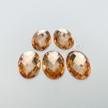 Imagem de Chaton Acrilico Oval 18x25mm Pêssego AC0114 - 5 unidades