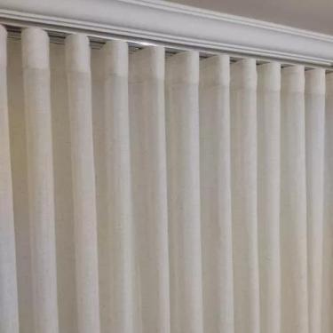 Imagem de Cortina Sala Trilho Wave Suiço Linho Forro 7,00x2,60 - Salvatex Confec