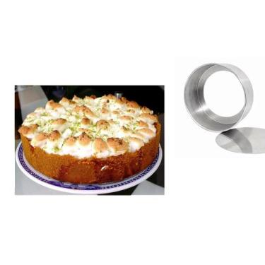 Imagem de Forma Tabuleiro Assadeira Redonda Lisa Fundo Falso Alumínio Polido N 2