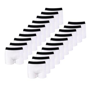 Imagem de Kit com 20 Cuecas Boxer Box Try Basics Algodão Cotton Lisa Básica Casu