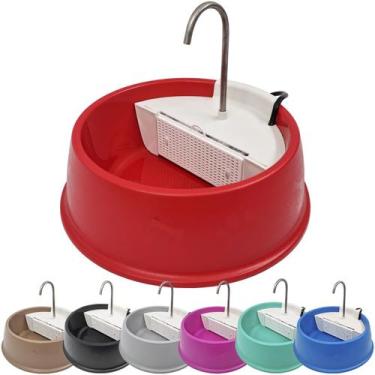 Imagem de Bebedouro Fonte Gatos Cachorros Cães 1,5L Filtro Carvão Ativado Bivolt